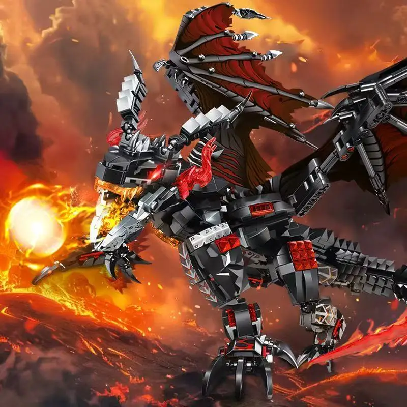 

Naisadragon 68257 Flying Dragon Monster Model Building Blocks - Creative Educational Puzzles Set Toy Gift for Kids