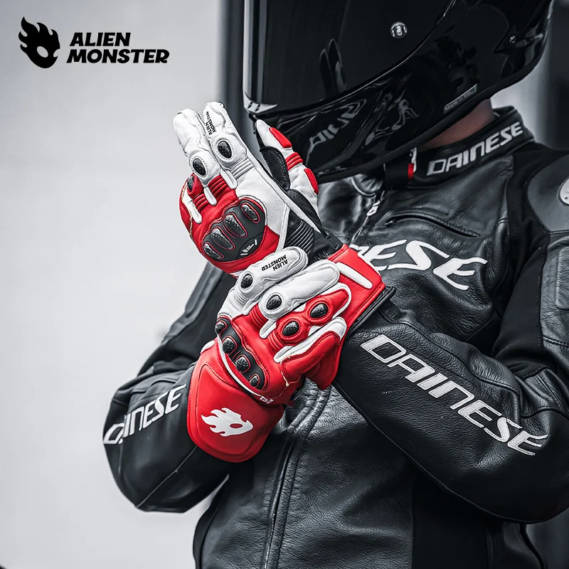 

Мотоциклетные длинные перчатки из углеродного волокна, мужские всесезонные велосипедные трековые перчатки для соревнований, перчатки с полным пальцем, противоскользящее мотоциклетное оборудование