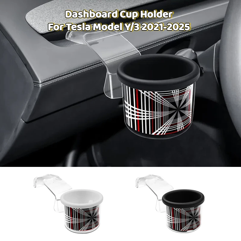 

Автомобильный держатель для стакана с водой, подставка для приборной панели, боковой подстаканник для Tesla Model Y Juniper Model 3 2021-2025, автомобильные аксессуары для интерьера