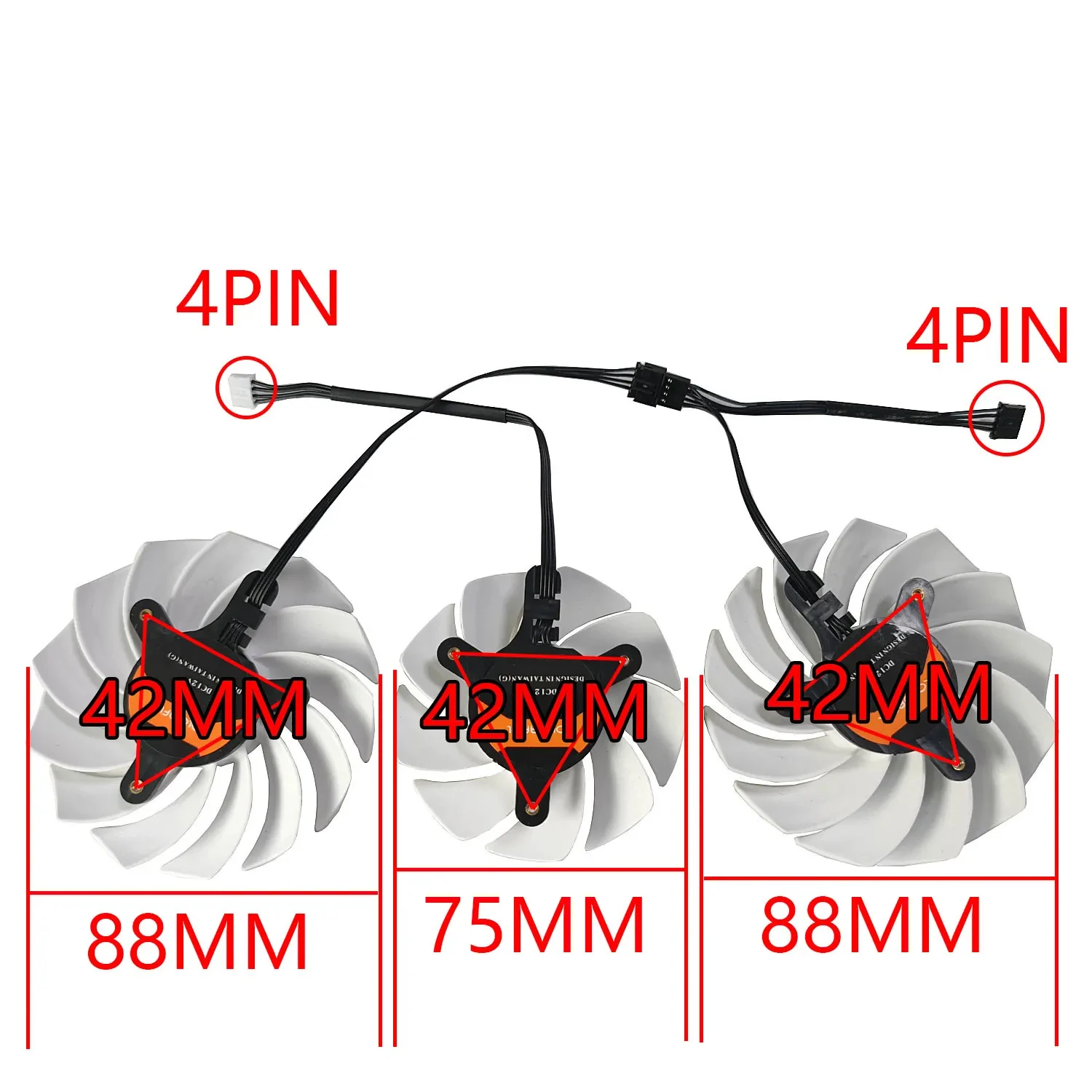 DIY 3PCS RTX 3060 TI GPU Fan，For Colorful RTX 3080 3070 3060 Ti Igame Ultra Oc Graphics card cooling fan