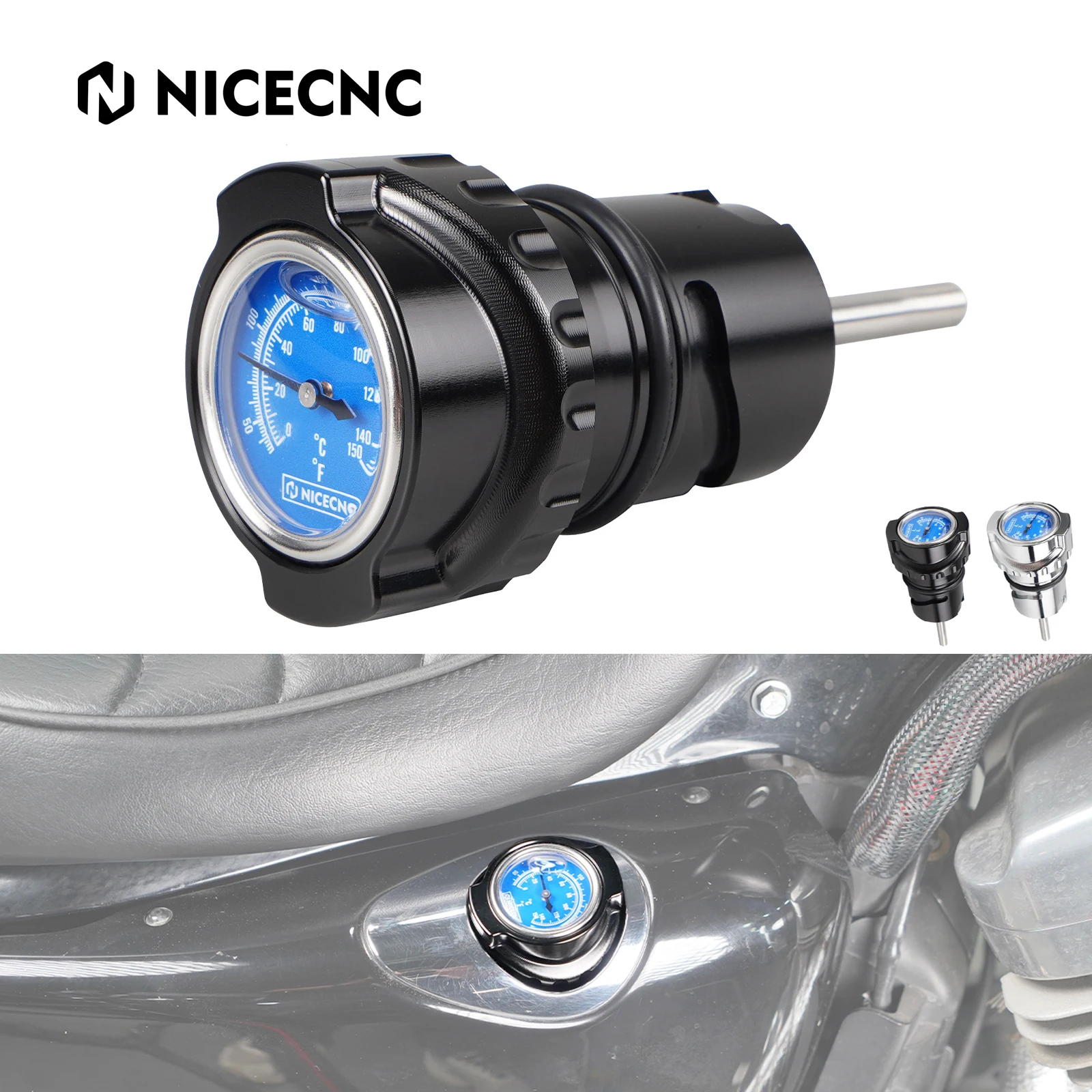 Motorcycle Oil Dipstick Temperature Gauge for Harley Iron 883 XL883N 09-22 SuperLow XL883L 05-19 SuperLow XL1200T 2014-2017