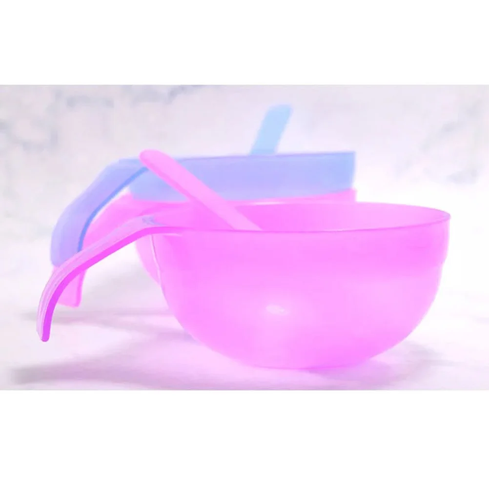 

5 Set Plastic Mask Bowl Set With Stick Portable Diy Face Mask Mixing Tool Esthetician Accessory For Woman Use (Random Color)