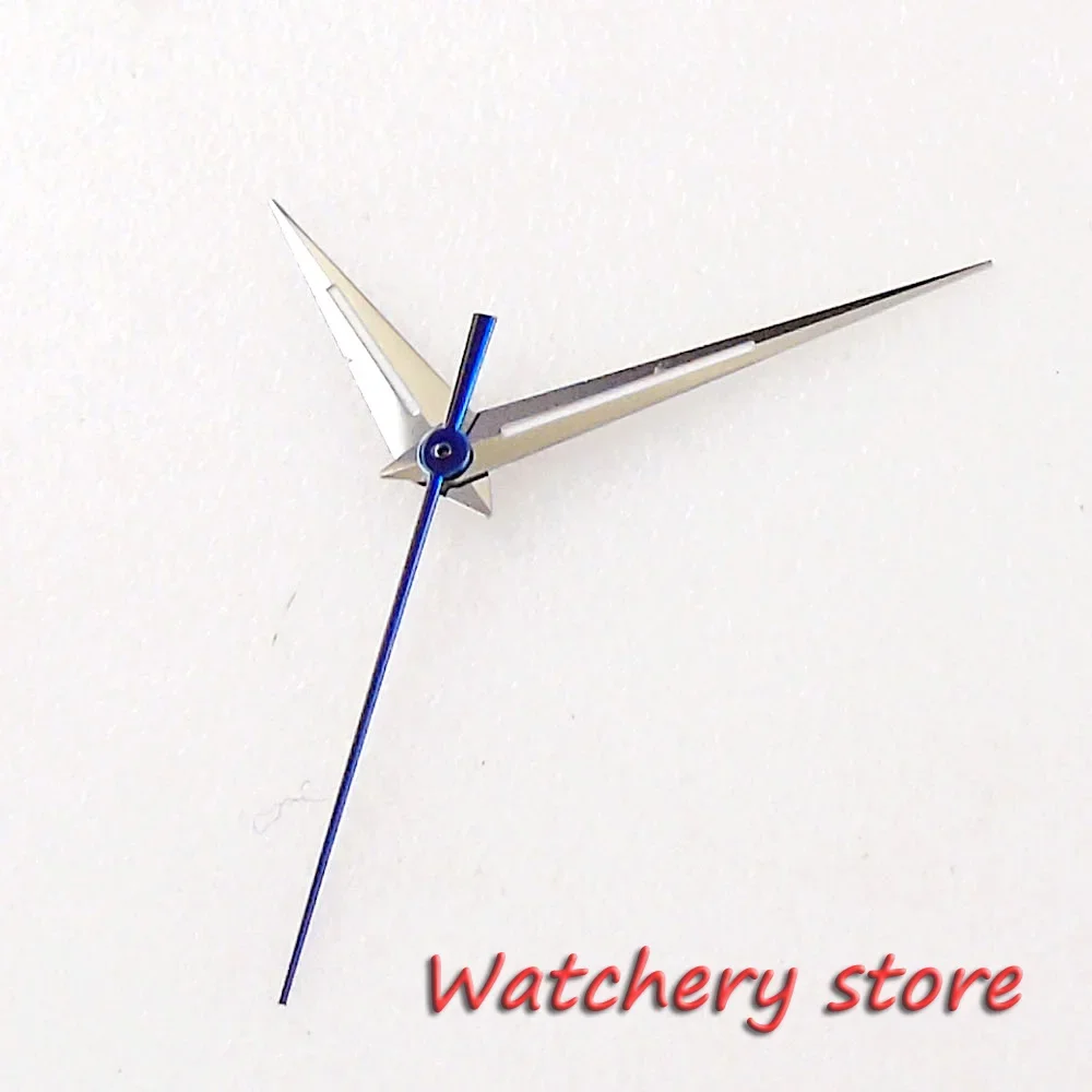 Blue Second hands Silver Pointed Watch Hands For NH35 NH36 7S26 ETA 2824 PT5000 Automatic Movement Mens Watch Parts