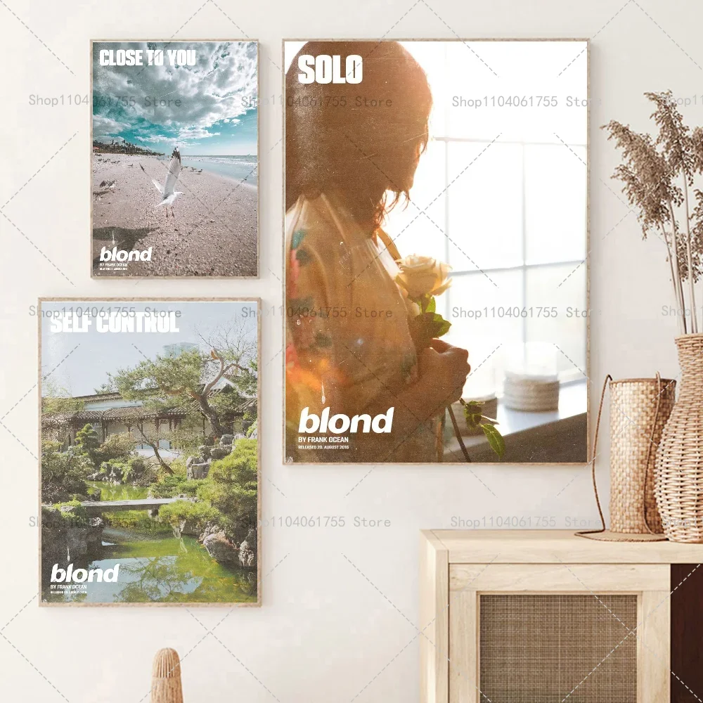 1 قطعة جديد فرانك المحيط شقراء الحنين الترا ألبوم الموسيقى قماش المشارك ذاتية اللصق الفن ورق مقاوم للماء ملصق غرفة جدار ديكور #2