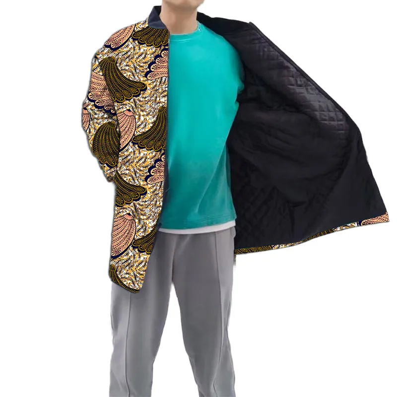 

African Couture Original Design Print Men's Cotton-Padded Jacket Nigerian Fashion Winter Colorful Male Thickened liner Jacket