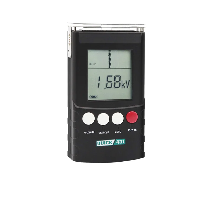 Quick Intelligent LCD display ESD electrostatic tester 9V battery power supply ion balance tester Quick 431