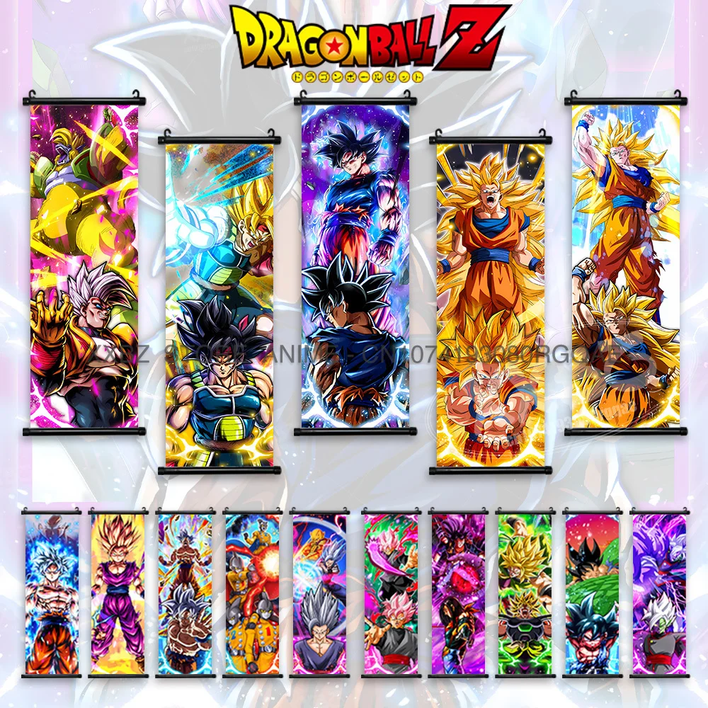 

Dragon Ball Super Scrolls Picture Anime Son Goku Bardock Posters Frieza Hanging Painting Beerus Wallpaper Ginyu Force Home Decor