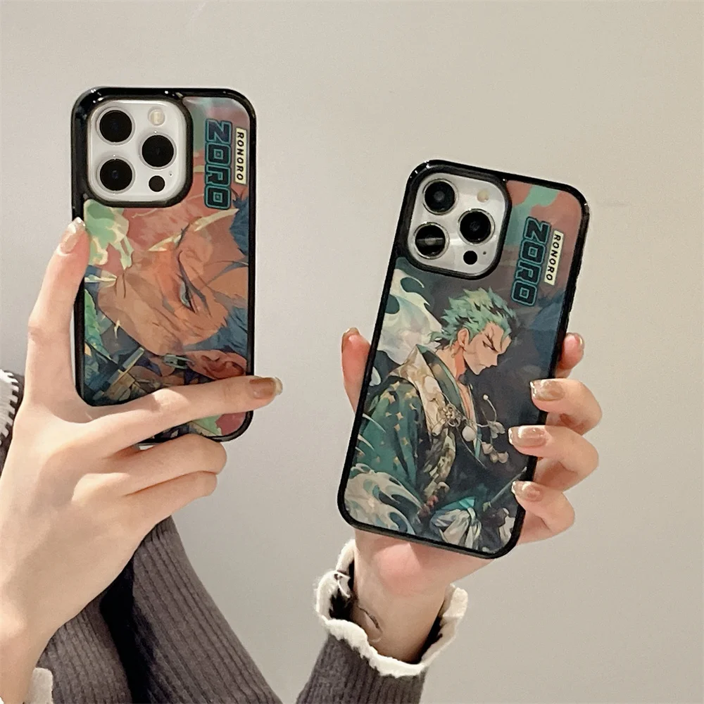 Anime One Piece Zoro 3D Changing Visual Case For iPhone 15 14 13 12 16 Pro Max For Magsafe Wireless Charge Protective Cover