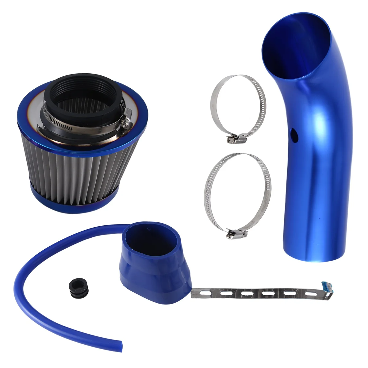 76mm High Flow Air Filter Mushroom Head Car Turbo Pipe Kit Blue