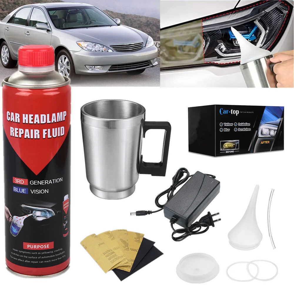 

800G Blue ice Liquid Polymer Car Headlight Repair Polishing Chemical Kit Steam Fumigation Refurbishment Restoration Set