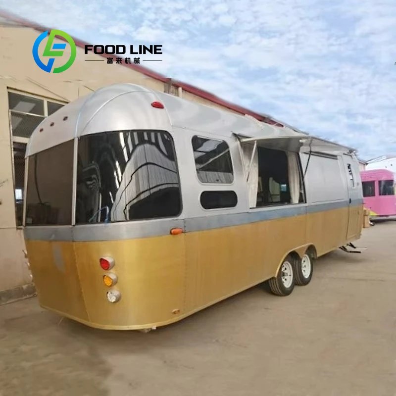 Customized Popular Aluminum RV Camper Trailer Mobile Restaurant For Ice Cream Retail & Seasoning Processing Business