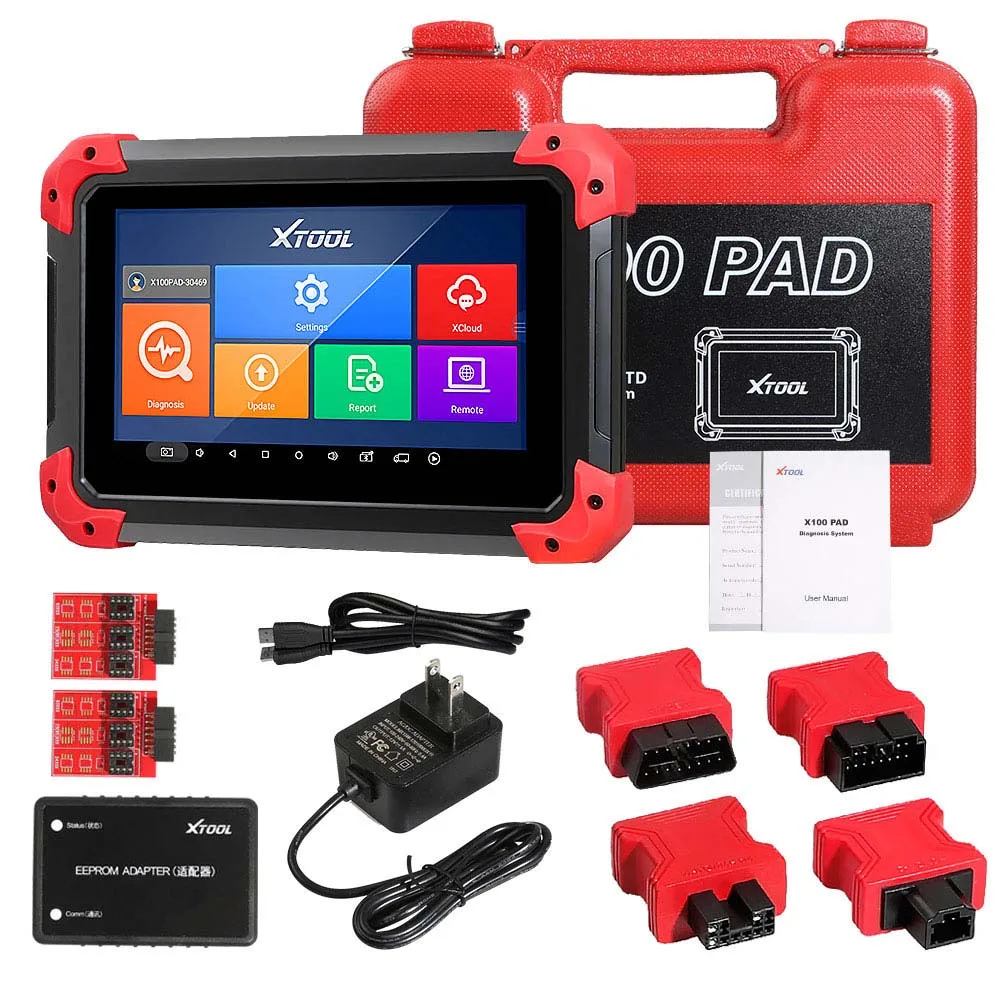 Programador de Chaves XTOOL X100 PAD, Scanner OBD2 Profissional para Carros com Tablet X100 PAD