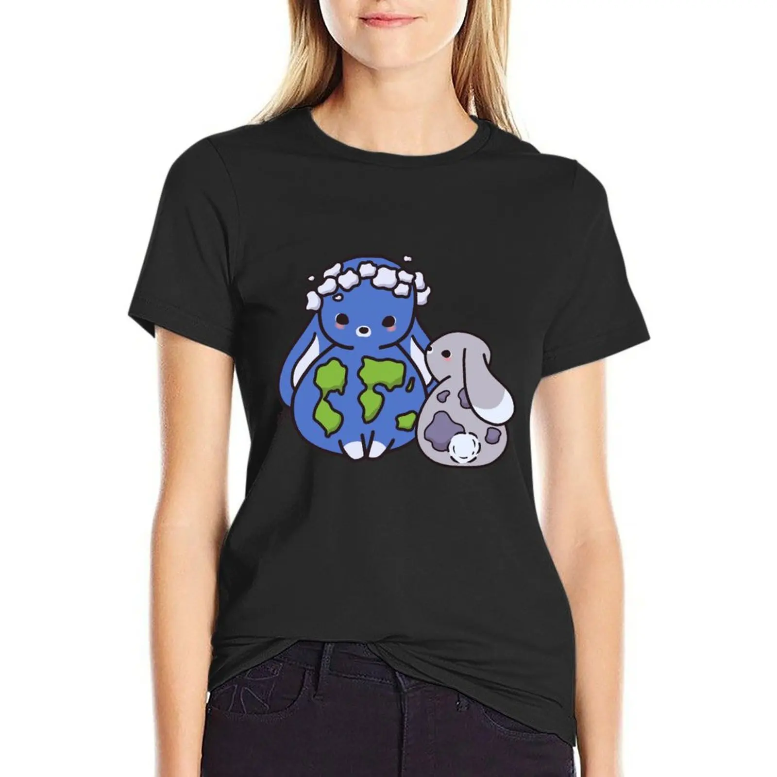 

Earth and Moon Buns T-Shirt graphics tees Woman clothes