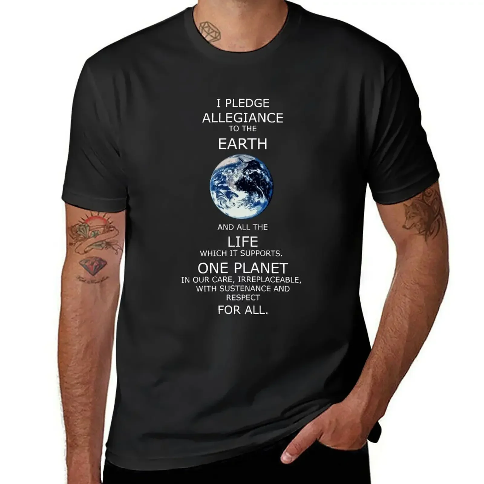 I Pledge Allegiance to the Earth T-Shirt summer tops shirts graphic tee anime figures mens workout shirts