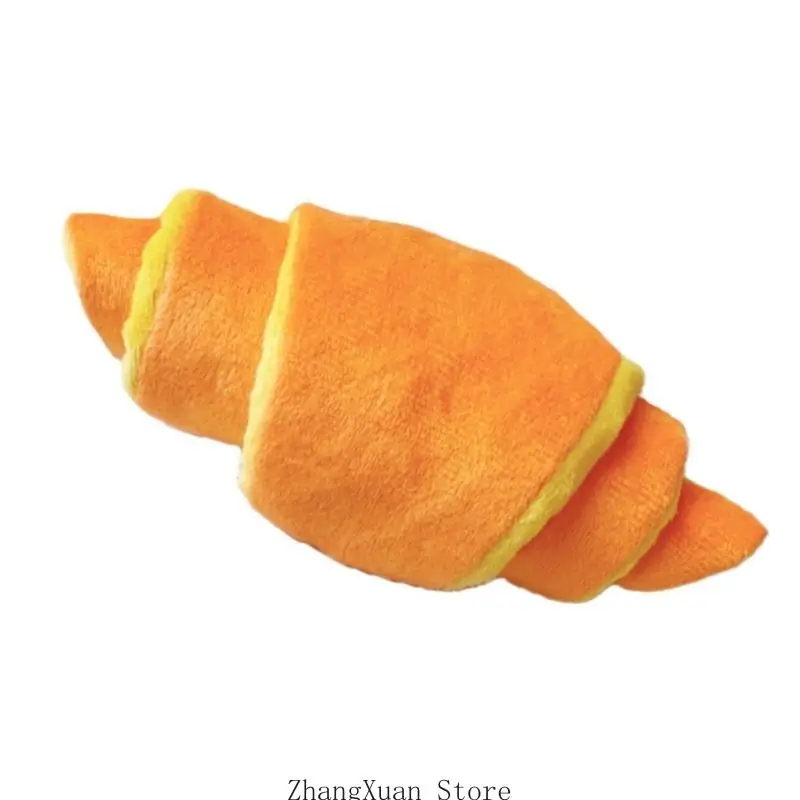 Anti-Langeweile-Plüsch-Quietschspielzeug, Croissant-Form, Plüschhund, Kauspielzeug, Reinigungsspielzeug für Hunde, Welpen – Detail 8