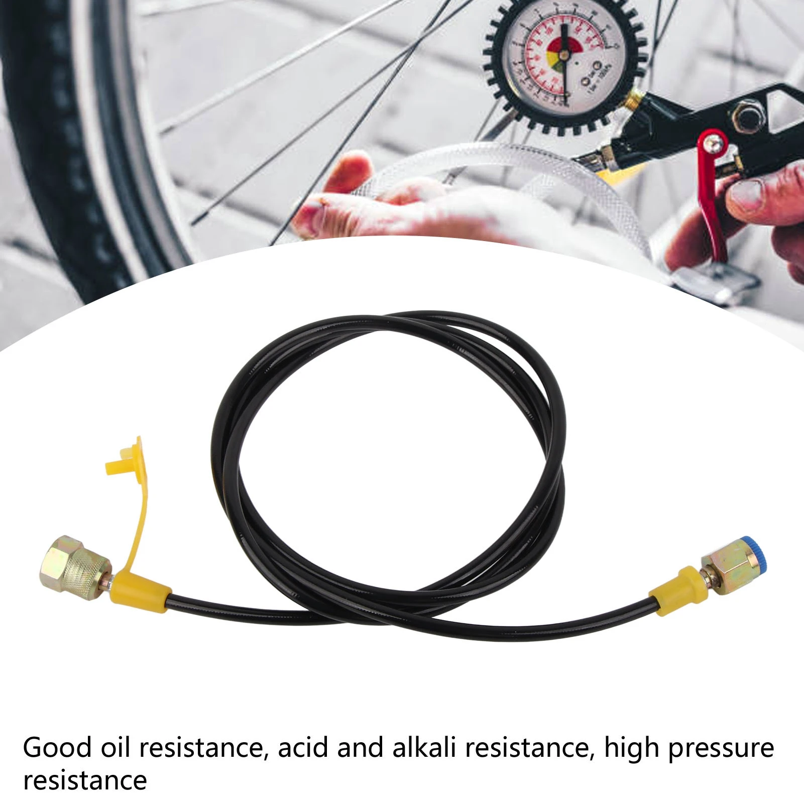 Pressure Test Hose Hydraulic Pressure Test Hose 1.5m/4FT M16x2‑1/4BSP Testing Coupling Point 630Bar DN3 Hydraulic Test Hose