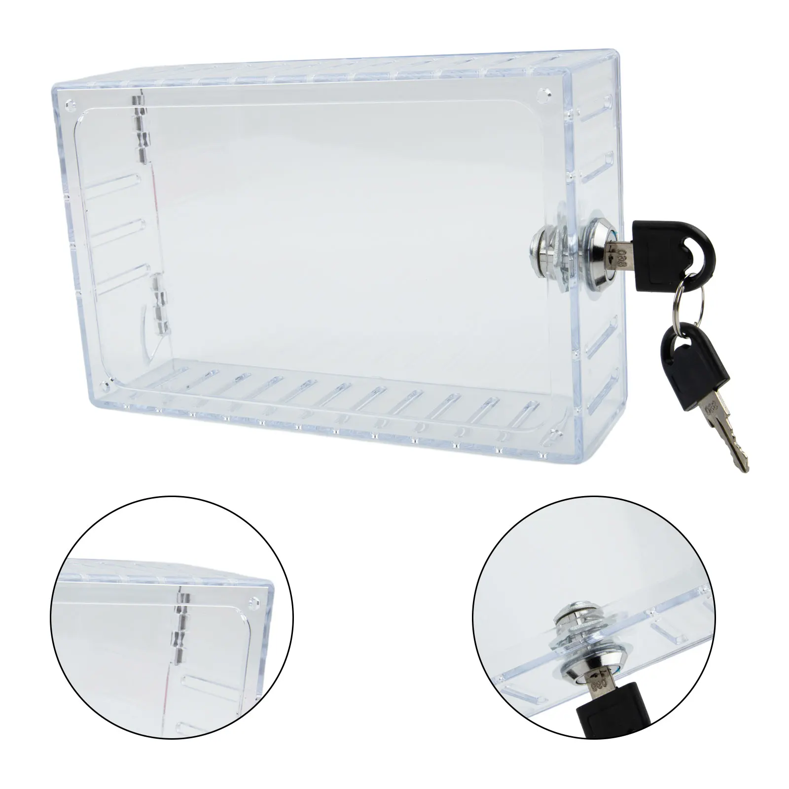 Thermostat Protection Cover Clear Thermostat Lock Box With Lock Transparent Protector Guard Cover Box For Home-School