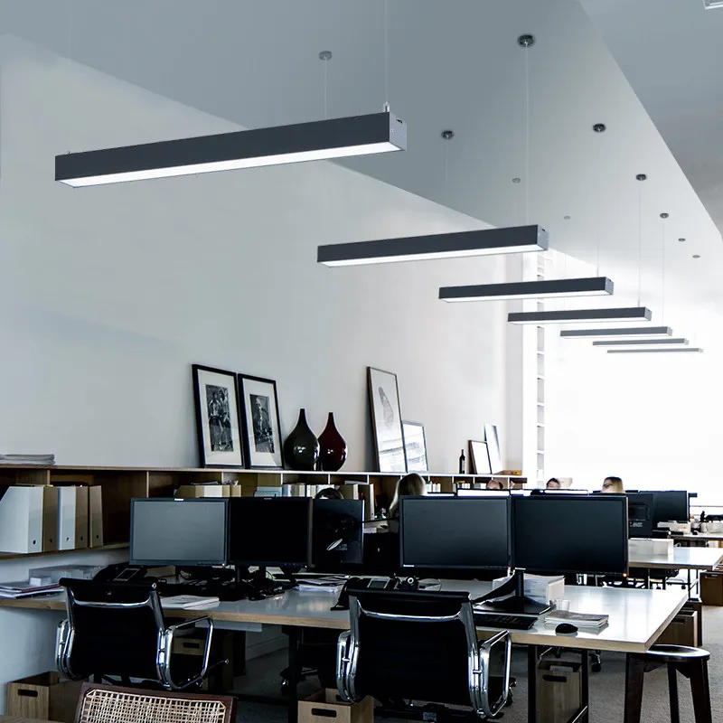 Luminária de teto LED moderna e simples para escritório, shopping, supermercado e sala de reuniões.