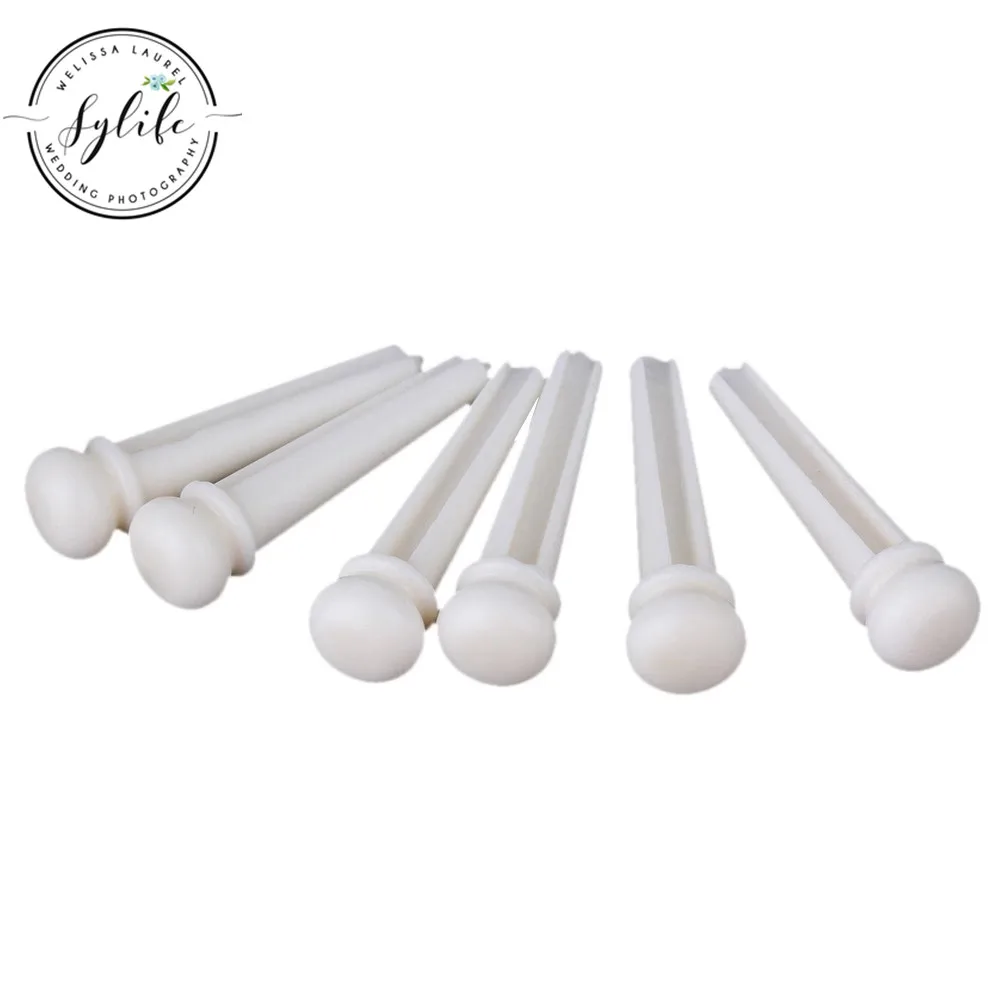 6pcs Real Bone Bridge Pins for Acoustic Guitars String Pegs Endpins White