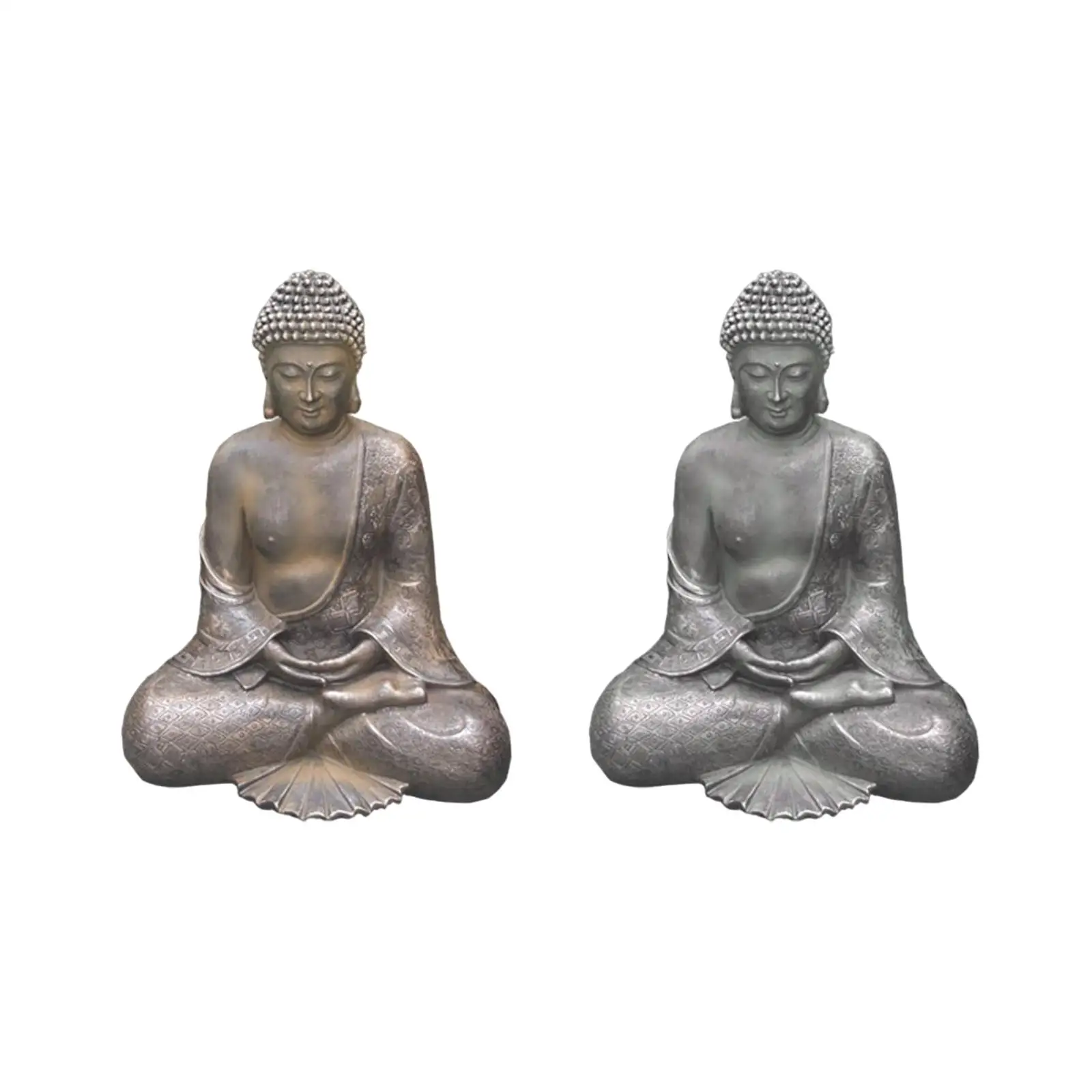 Buddhism Resin Buddha Statue Hand Carved Meditation Sculpture Collectible