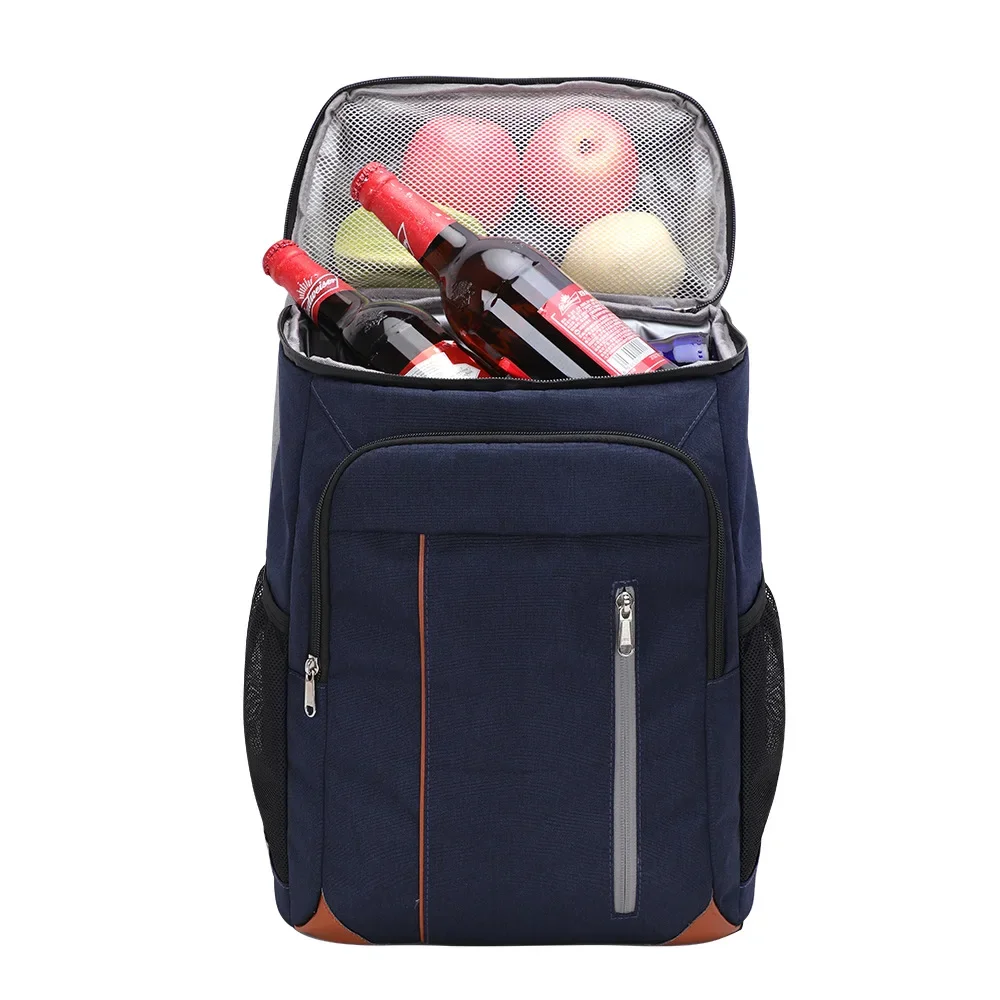 Double-layer thermal insulation backpack large-capacity outdoor picnic bag beer bottle opener trolley ice bag