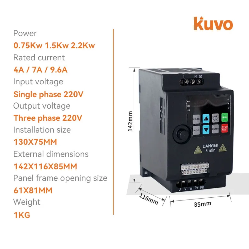 220V 0.75KW/1.5KW/2.2KW 1HP/2HP/3HP Economical Mini VFD Variable Frequency Drive Converter for Motor Speed Control Inverter