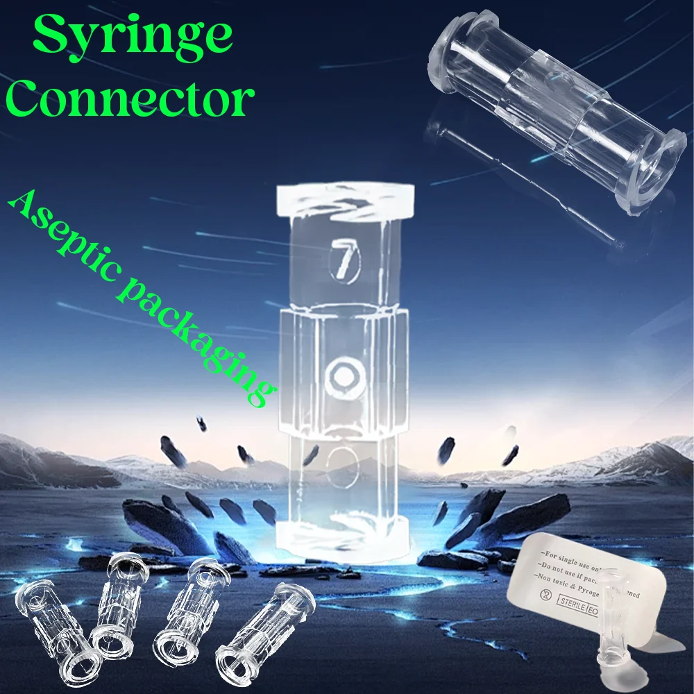 

Leak Proof Double Helix Medical Sterile Luer Lock Adapter 10-100PCS Transparent Plastic Syringe Connector