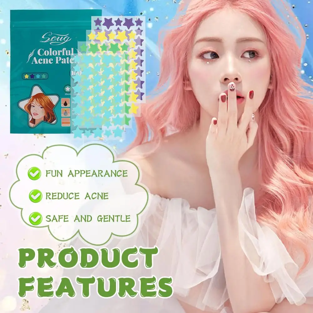 Colorful Pimple Patches Cute Star Shaped Pimple Cover Sticker Invisible Pimple Cover Removal Pimples Patch Beauty-health