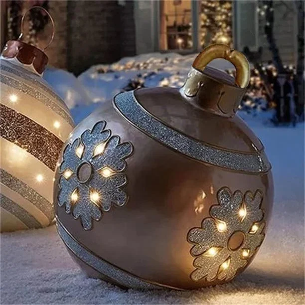 2023 60CM Outdoor Christmas Inflatable Decorated Ball Made PVC Giant Light Glow Large Balls Tree Decorations Outdoor Toy Ball