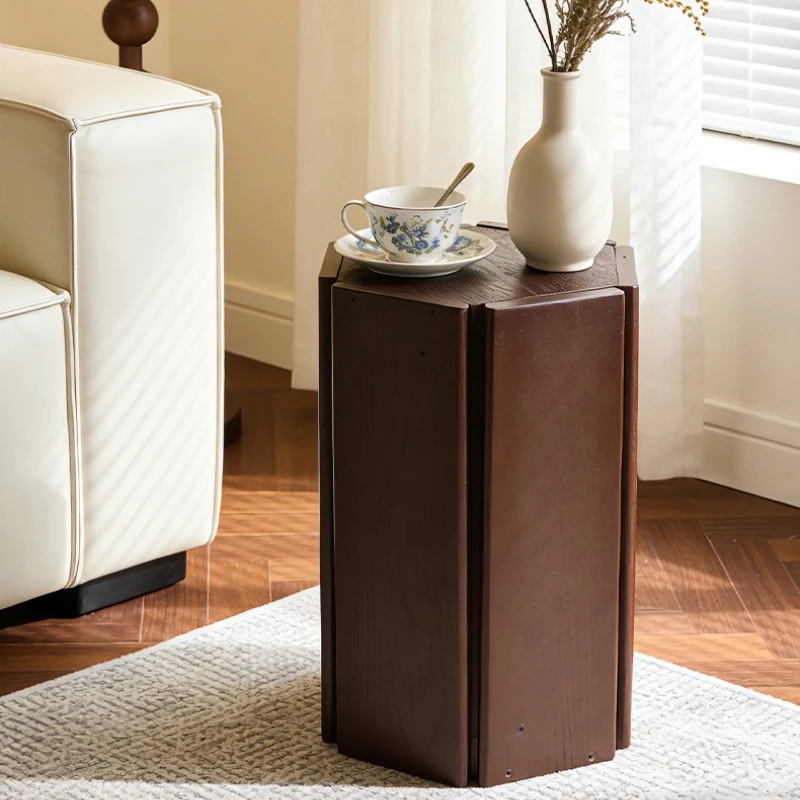 

All solid wood stool household stackable combination hexagonal stool living room visitor spare stool strong and durable dining