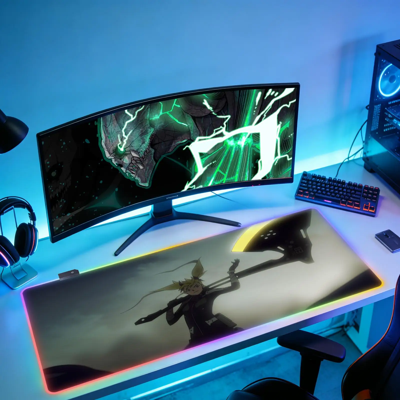 

Кайджу №. 8 новых RGB-ковриков для мыши XXL, настольные коврики из натурального каучука, противоскользящие, для офиса и игр.