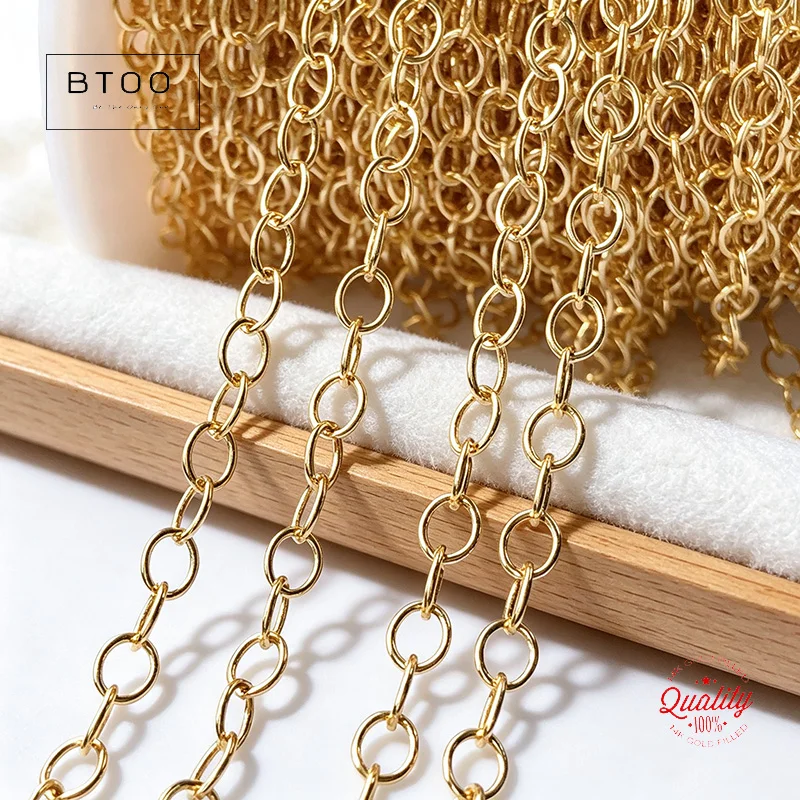 14K Gold Filled Cable Chain 2.2MM/2.6MM/3.7MM Chain Necklace Gold Jewelry Minimalist Gold Filled Chain DIY Jewelry