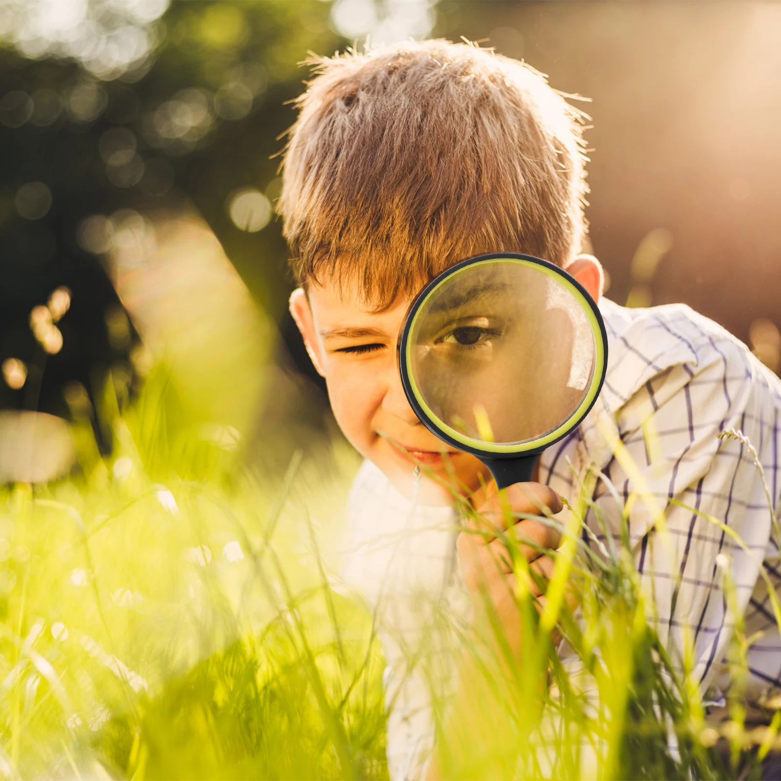 

Kids Magnifying Glass Anti-Drop Reading Magnifier For Children Learning Exploration Mini Portable Lens Durable Rubber Handle