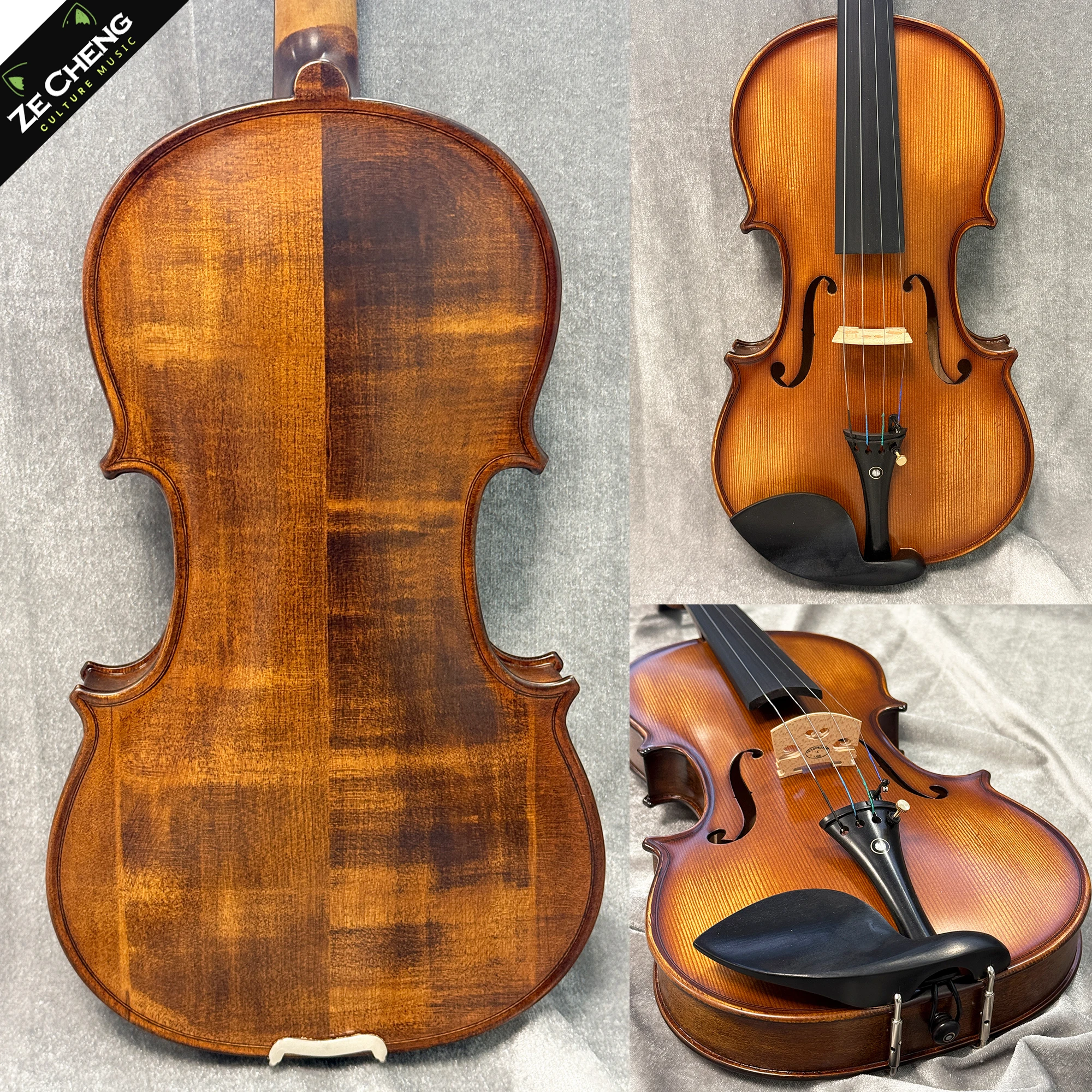 

Matte Finish 4/4 Violin, Solid Wood Violin with Ebony Fittings, Suitable for Beginners, Adults & Students