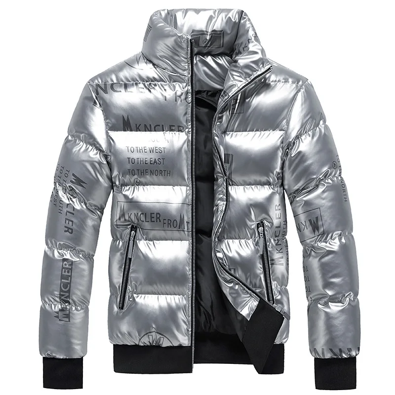 

Мужская блестящая зимняя куртка 2025 года, ветрозащитное пальто с капюшоном на термоподкладке, уличная тяжелая повседневная верхняя одежда для мужчин