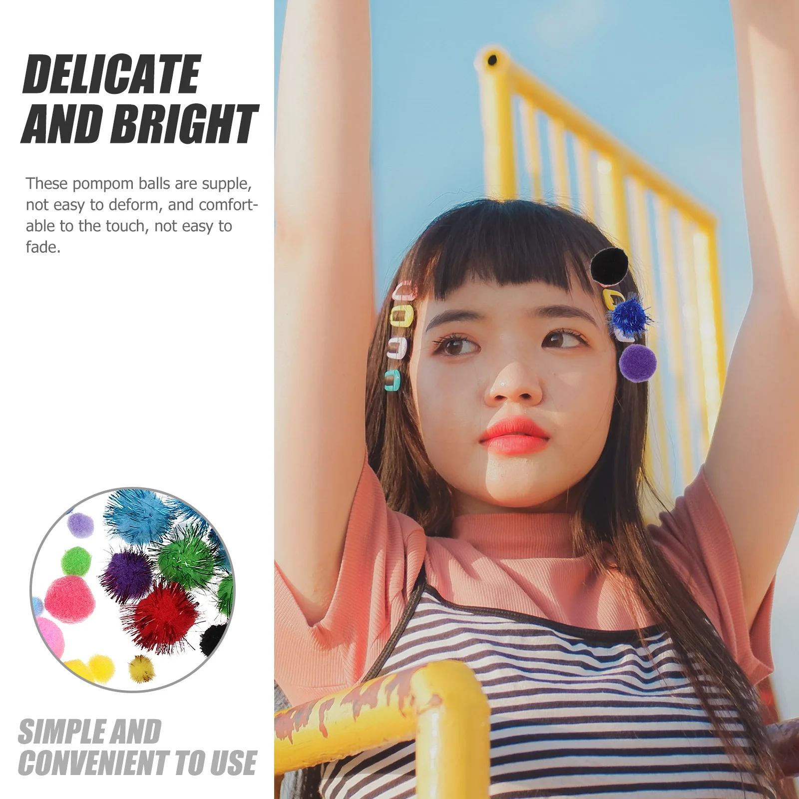 

660Pcs Colorful Pom Pom Balls Craft Supplies for DIY Decorations Hats Backpacks Clothing Arts and Crafts Pompoms for Hats