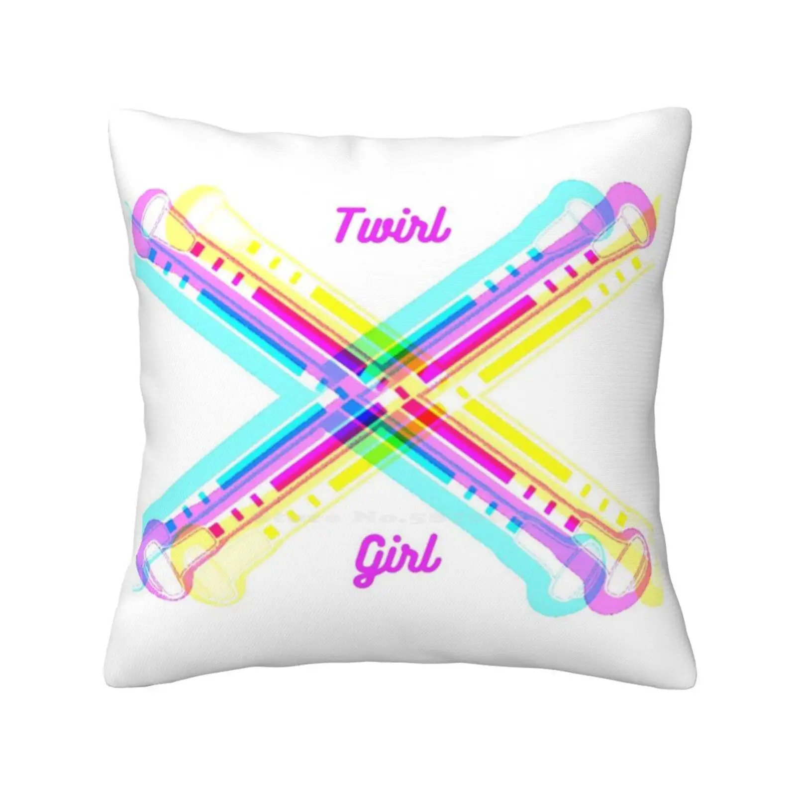 Twirl Girl Baton Twirler Home Sofa Car Waist Throw Pillowcase Color Guard Batons Baton Twirler Baton Twirling Drum Majorette