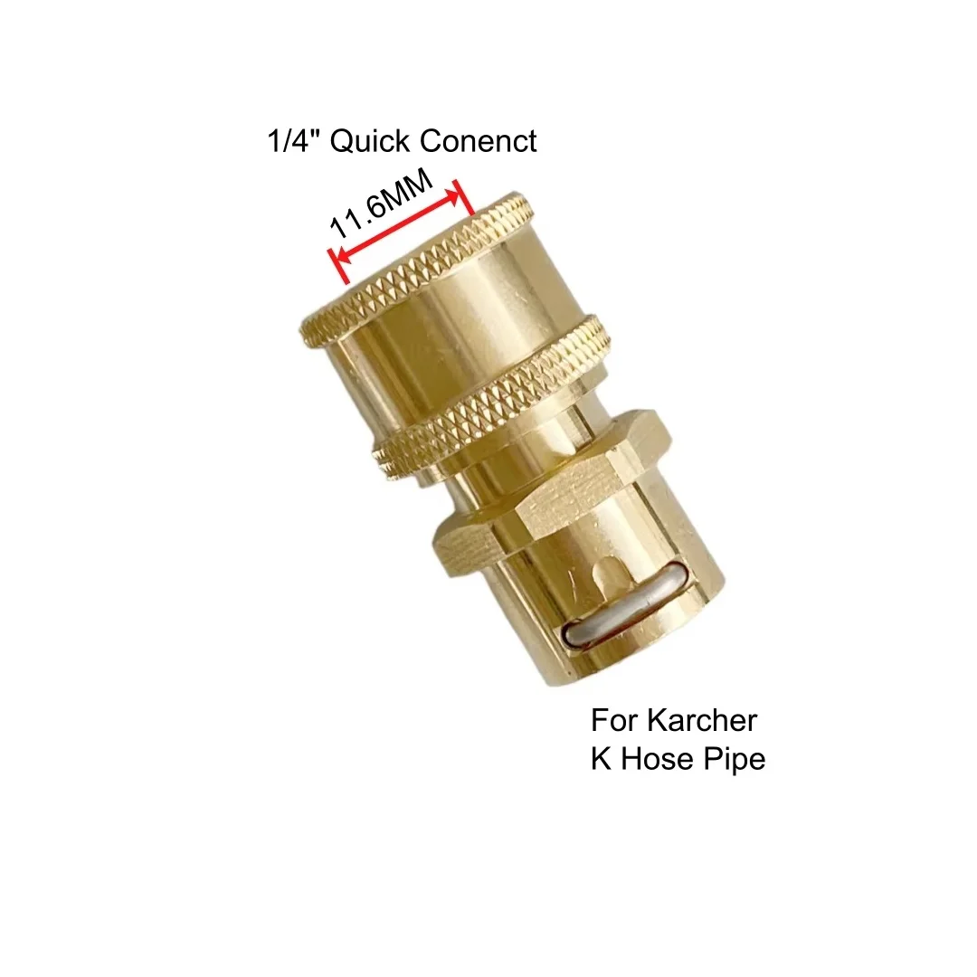 1/4-Zoll-Schnellkupplungs-Düsenadapter, Druckwaschpistolen-Verbinder, zum Anschluss von Schlauch und Waschgerät, kompatibel mit Karcher K2-K7-Serie – Detail 6