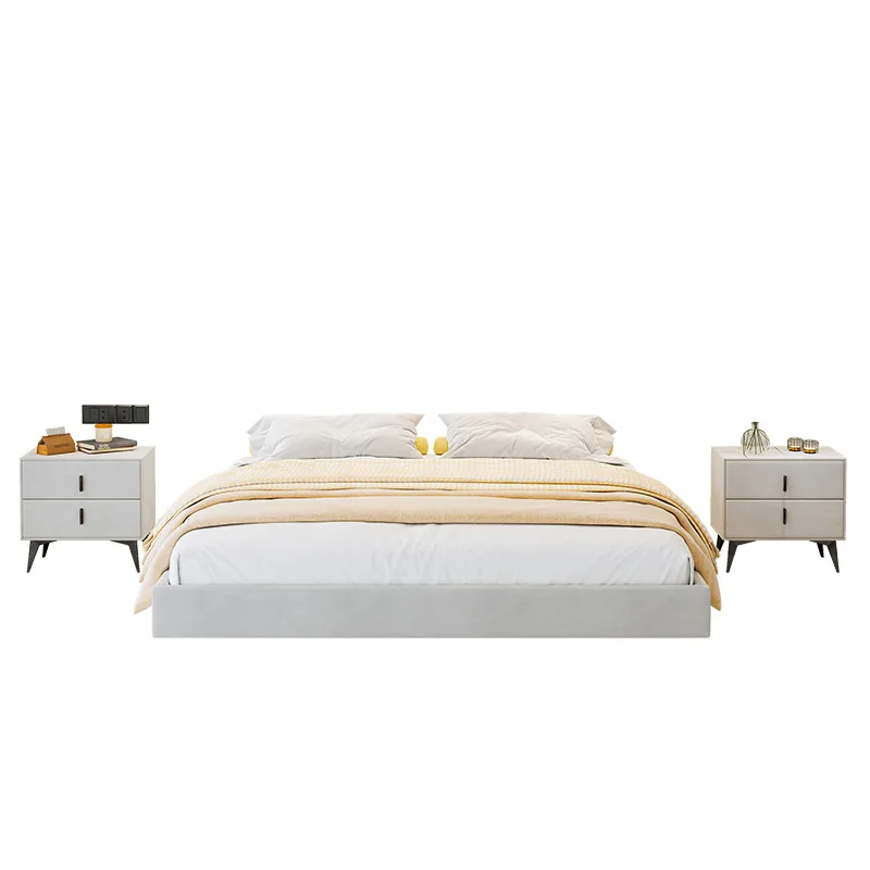 Скандинавский, простой, главная спальня, подвесная кровать, двуспальная, светлая роскошь, современный, бархат