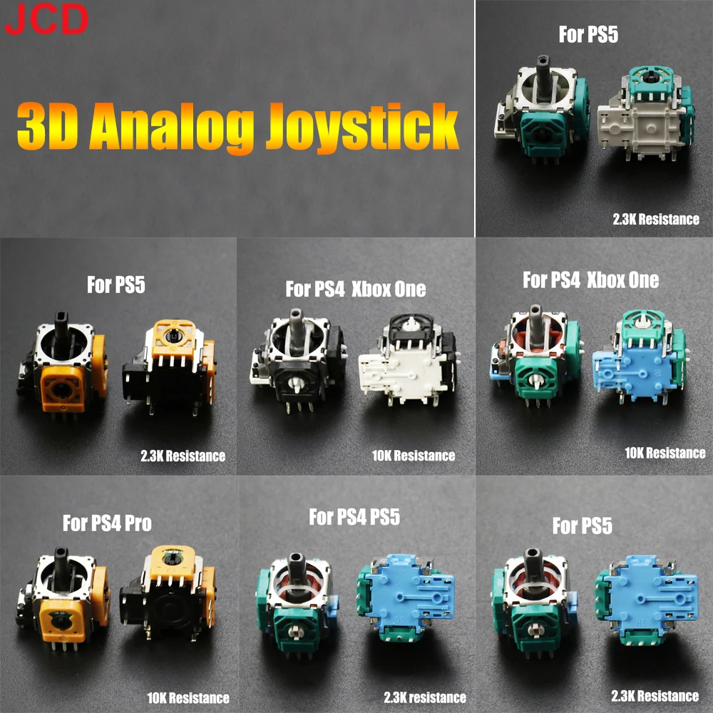 JCD 1pcs 3D Analog Joystick Grip Stick Repair Parts Sensor Module Potentiometer For PS5 PS4 Pro Xbox One Controller Gamepad