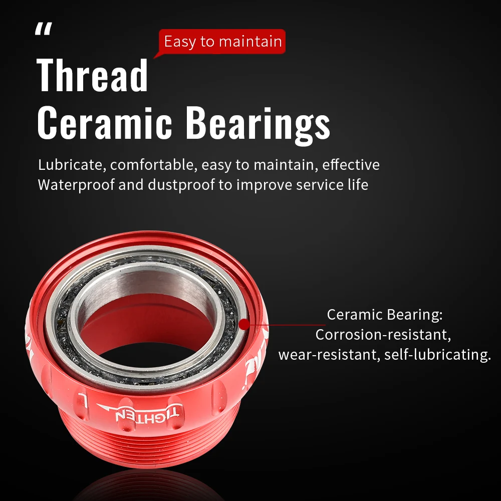 Bearing Bicycle Bottom Bracket Type 68/73 mm Aluminum Alloy Crank Set with Central Hollowtech For Shimano