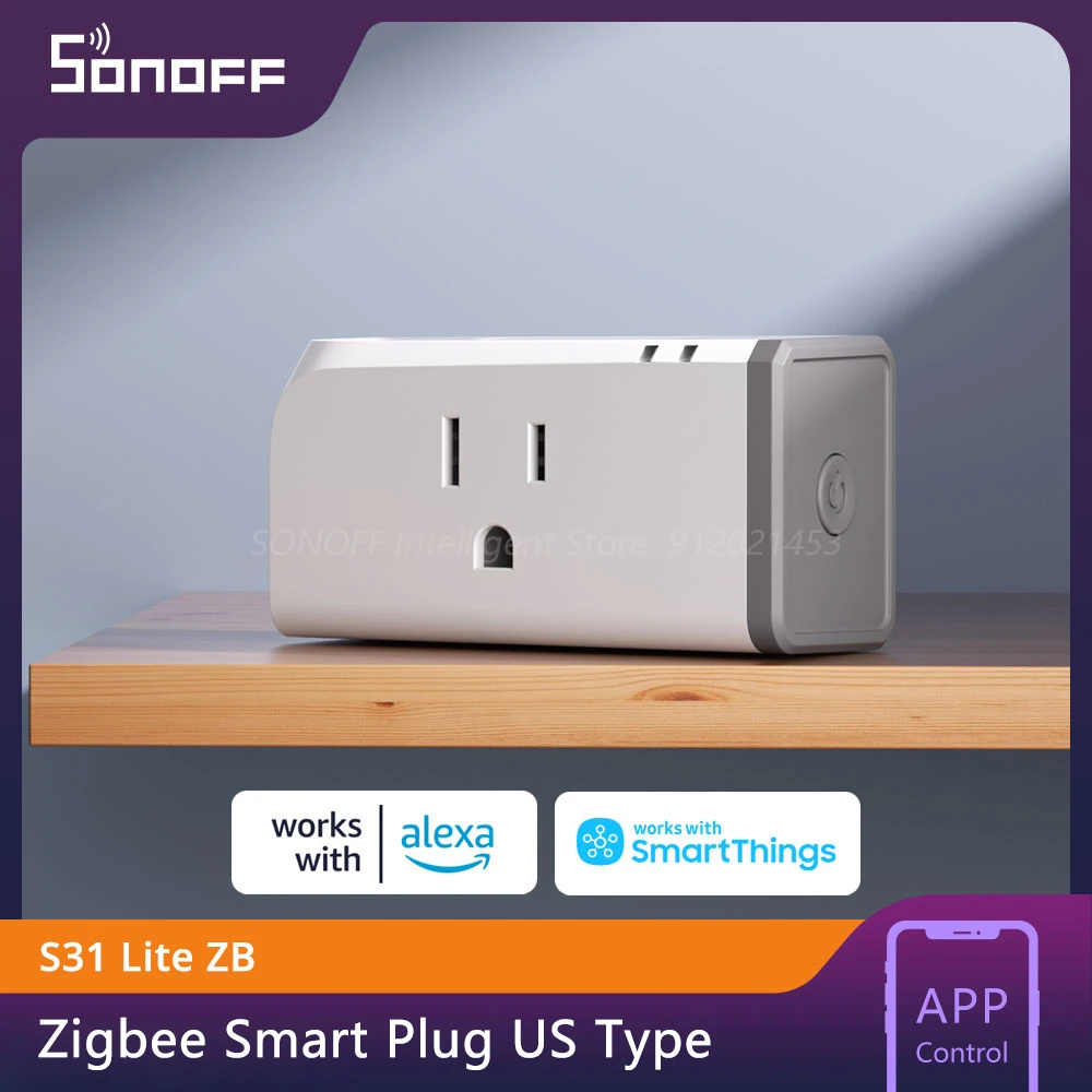 SONOFF S31 Lite ZB Zigbee Plug 15A Smart Socket US Type Wireless Plug eWeLink APP / Voice Control Support Alexa SmartThings Hub