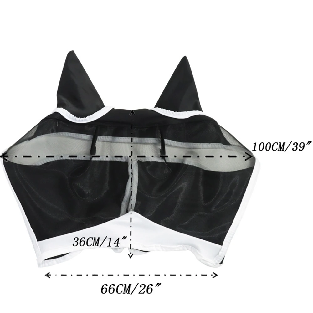 Horse Mask Mesh Fly Pony For With Tape UV Protection