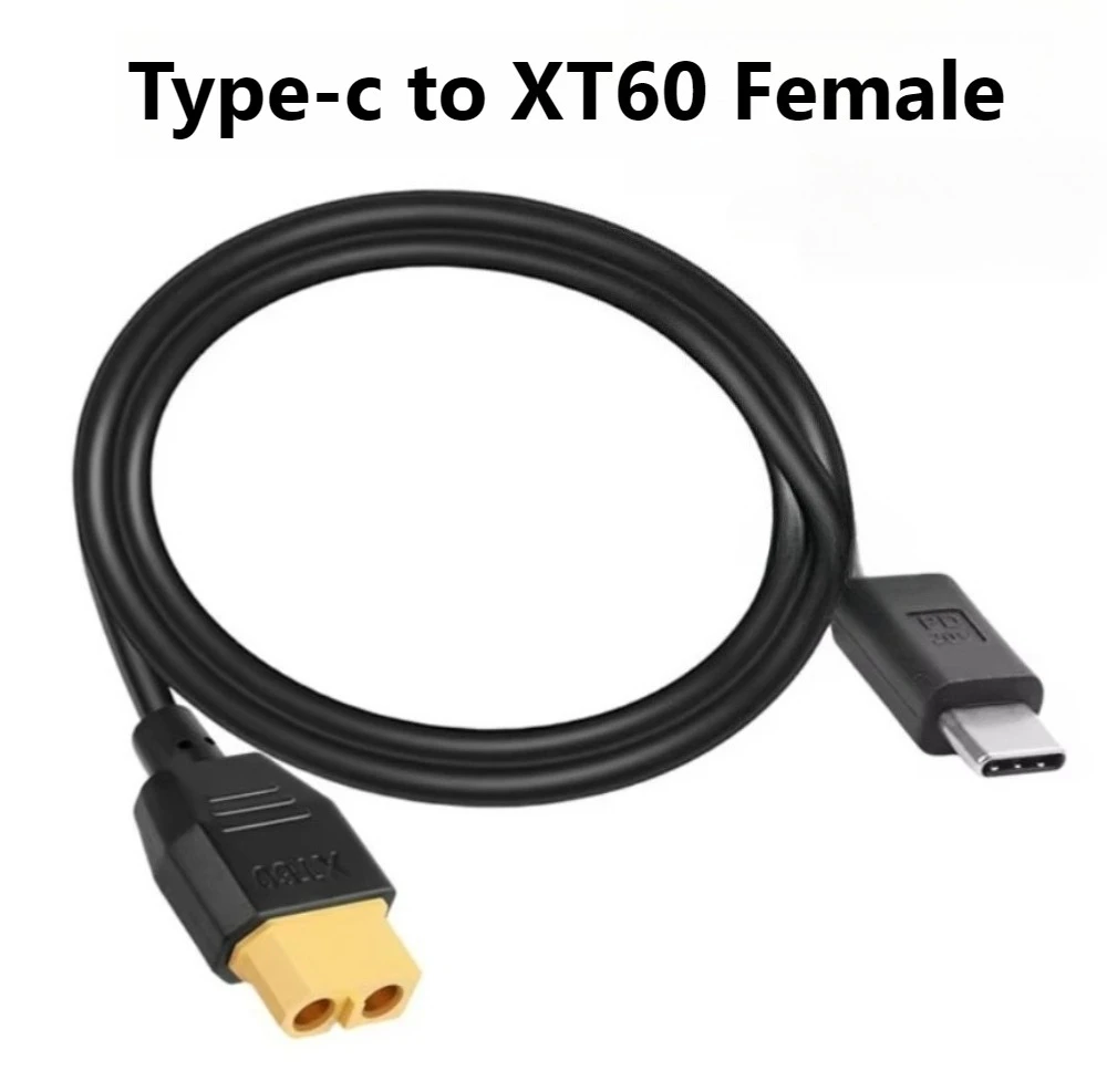 1PCS Type-C To XT60 Female100W PD Fast Charging Cable Compatible Power Cord for CS100 Model Charger RC Outdoor Power
