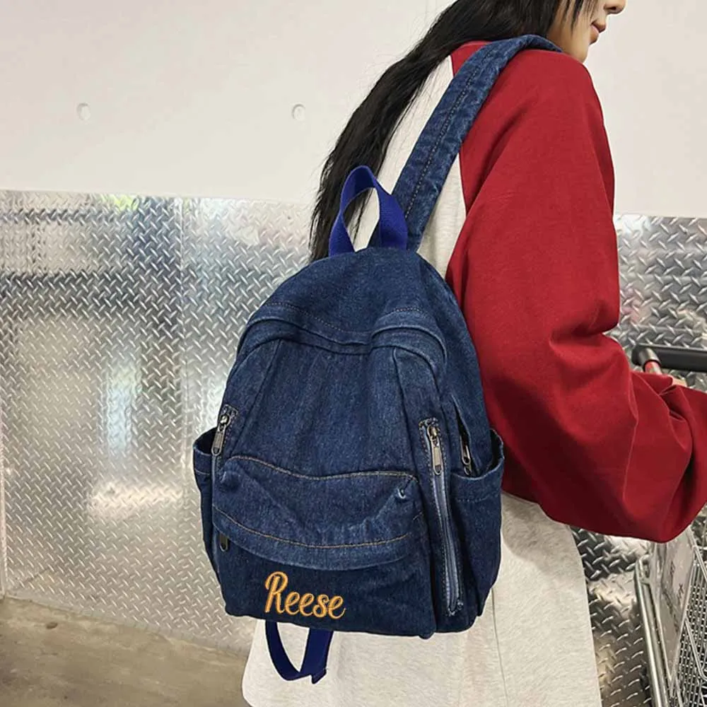 

Ковбойский рюкзак на молнии с индивидуальным именем, модный студенческий рюкзак для отдыха и путешествий, индивидуальный подарок на фестиваль с вышивкой