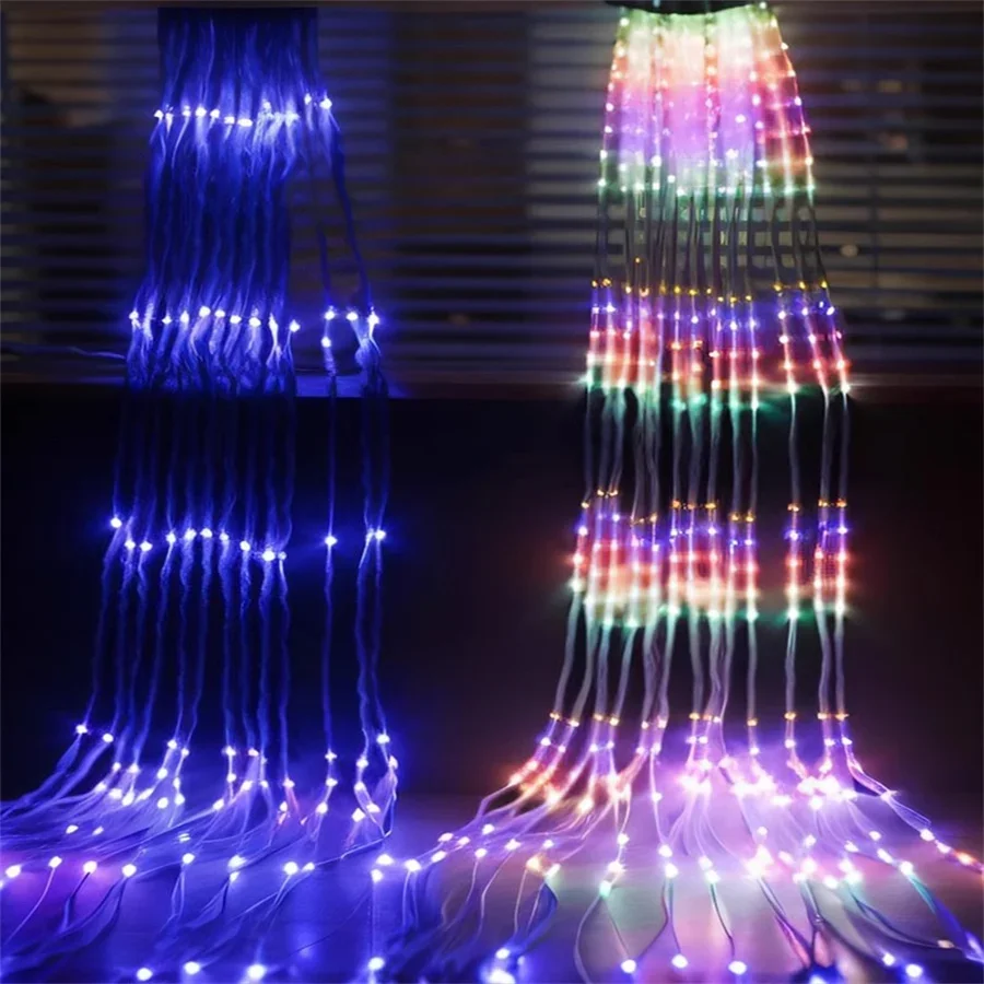 

3X2M 3X9M 3X12M Water Flow Curtain String Light Outdoor Waterfall Icicle Light Holiday Party Meteor Shower Rain Fairy Light