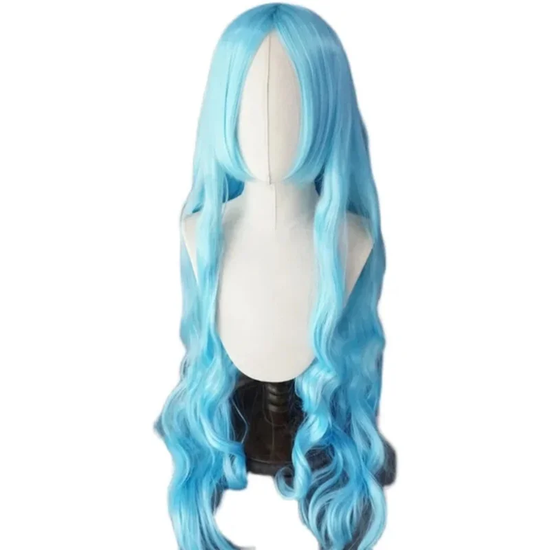 أنيمي 1 قطعة تأثيري Nefeltari فيفي الأميرة فساتين أنيقة الوردي عباءة هالوين لعب الأدوار ازياء شعر مستعار طويل الأزرق الشعر الدعائم