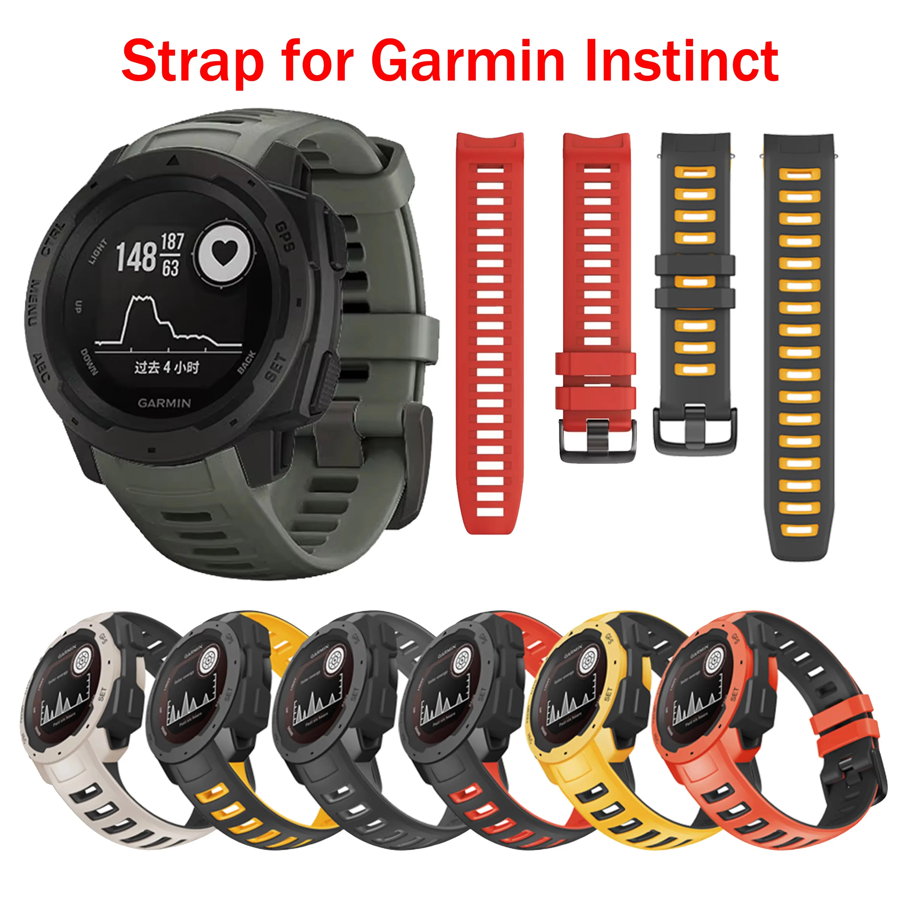 

For Garmin Instinct smart watch band silicone replacement wrist 22mm strap for garmin instinct/garmin instinct esports Correa