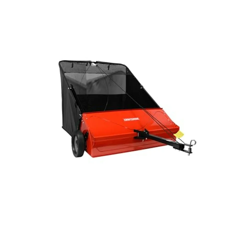 

42 CMXGZBF45521 Universal Tow Behind Tow Lawn Sweeper with Durable Steel Construction in Silver Finish for Efficient Yard Clean