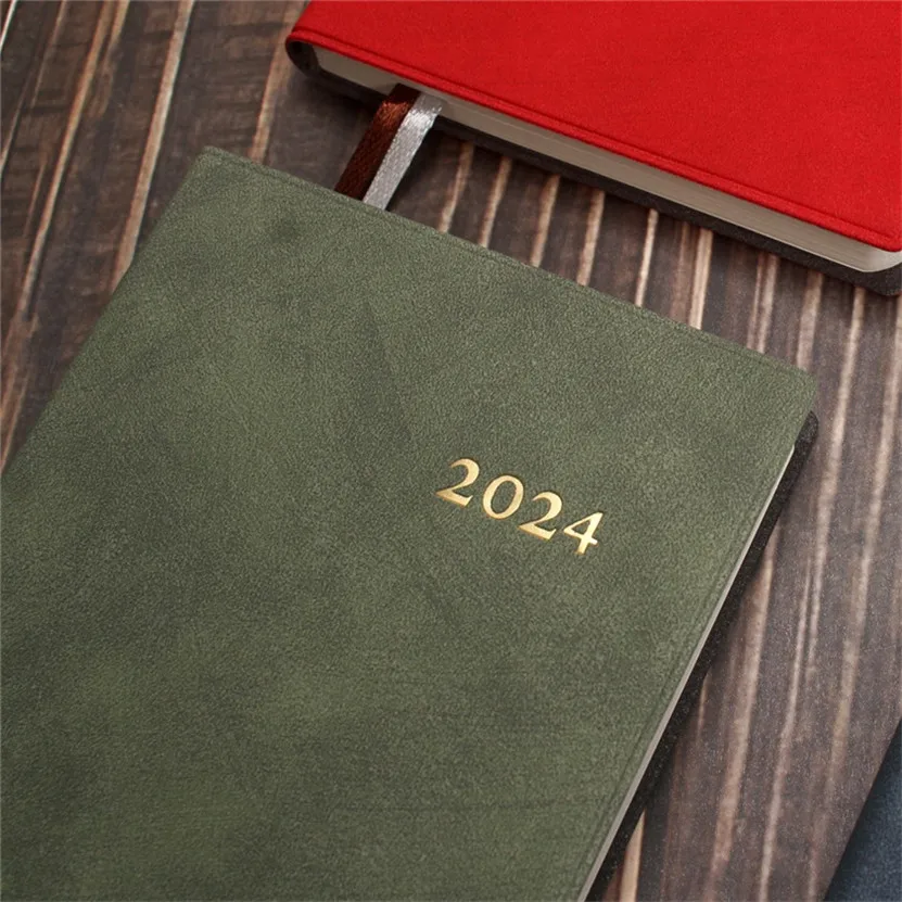 Agenda 2024 bloco de notas cuadernos planejador semanal a6 diário de couro levar ao redor do escritório businessnote livros bonito esboços